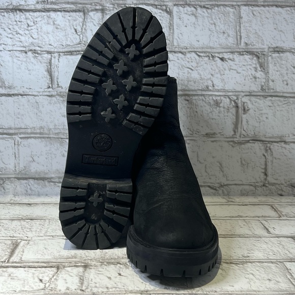 👢 TIMBERLAND WOMEN'S COURMAYEUR VALLEY CHELSEA BLACK NUBUCK BOOT. SZ US 7 - Picture 8 of 11